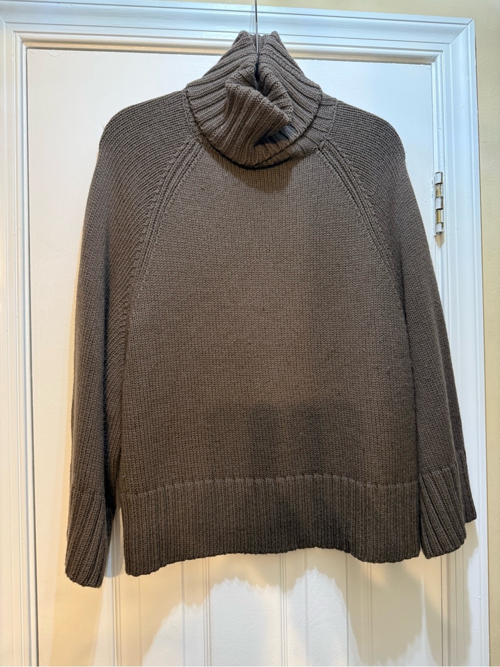 Theory Taupe Cowl Neck Turtleneck Sweater